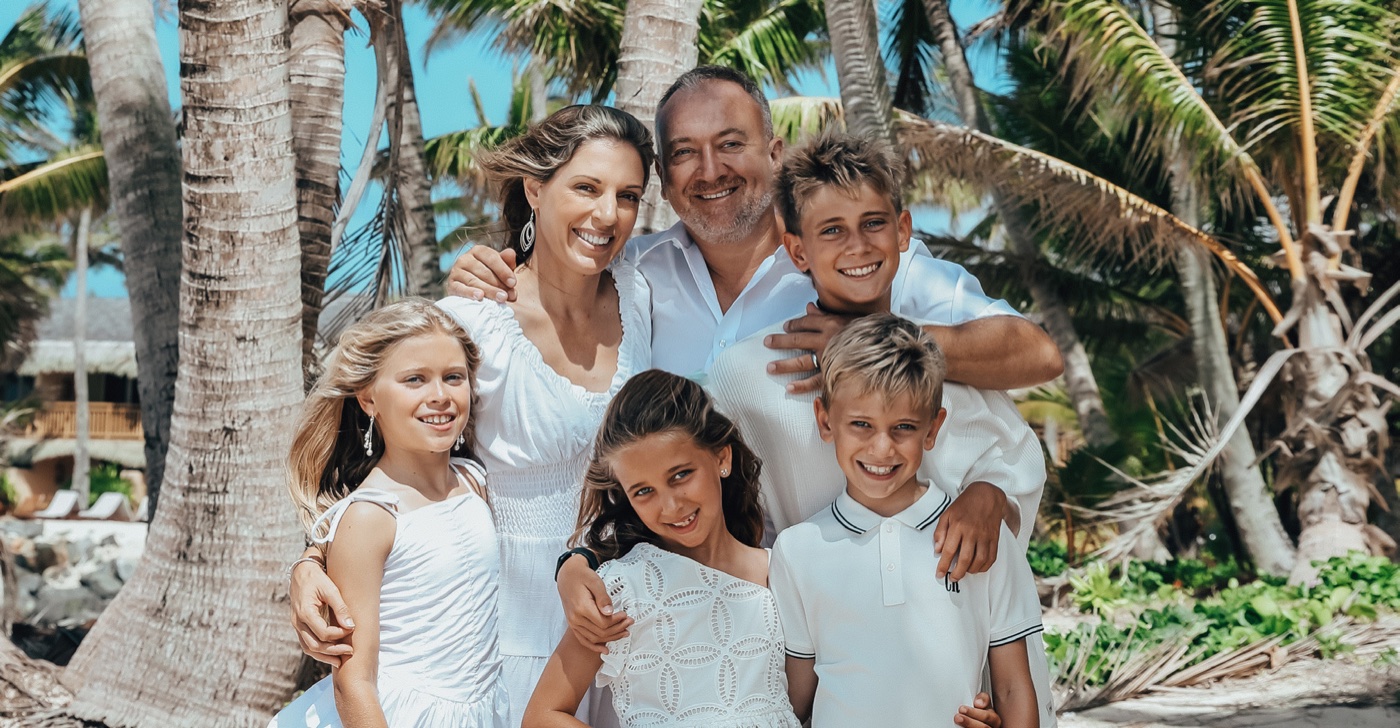 James Hasselle with his family
